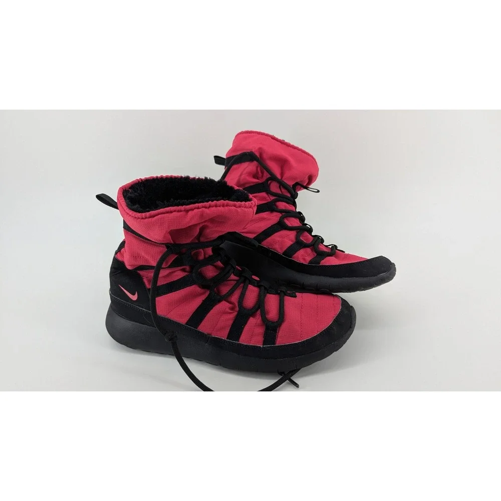Nike Roshe One Hi GS Pink Black Winter Boots 807758-600 Kids 7Y Womens 8.5